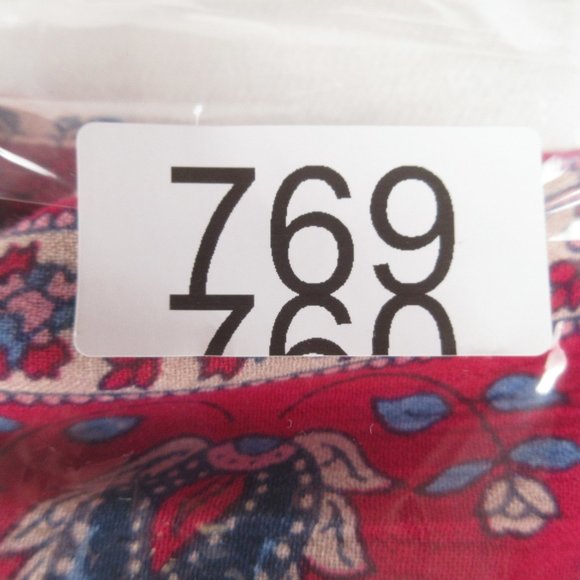 Maeve for Anthropologie Gretchen Blouse Size 2 Red Patchwork Floral LS Peasant - Picture 13 of 13